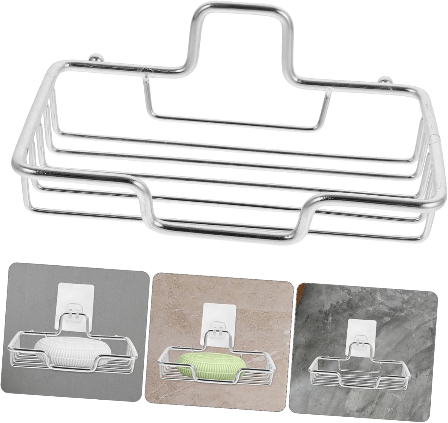 LIFKOME Wall-Mounted Soap Dish with Suction Cup for Bathroom Kitchen