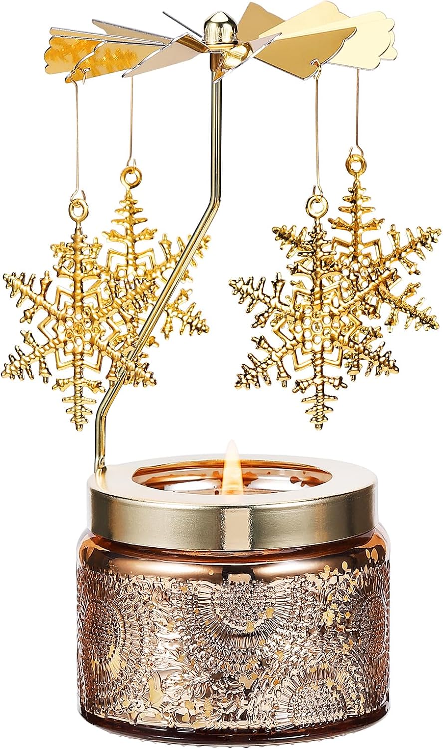 DAISRED Rotatable Scented Candle with Snowflake Design