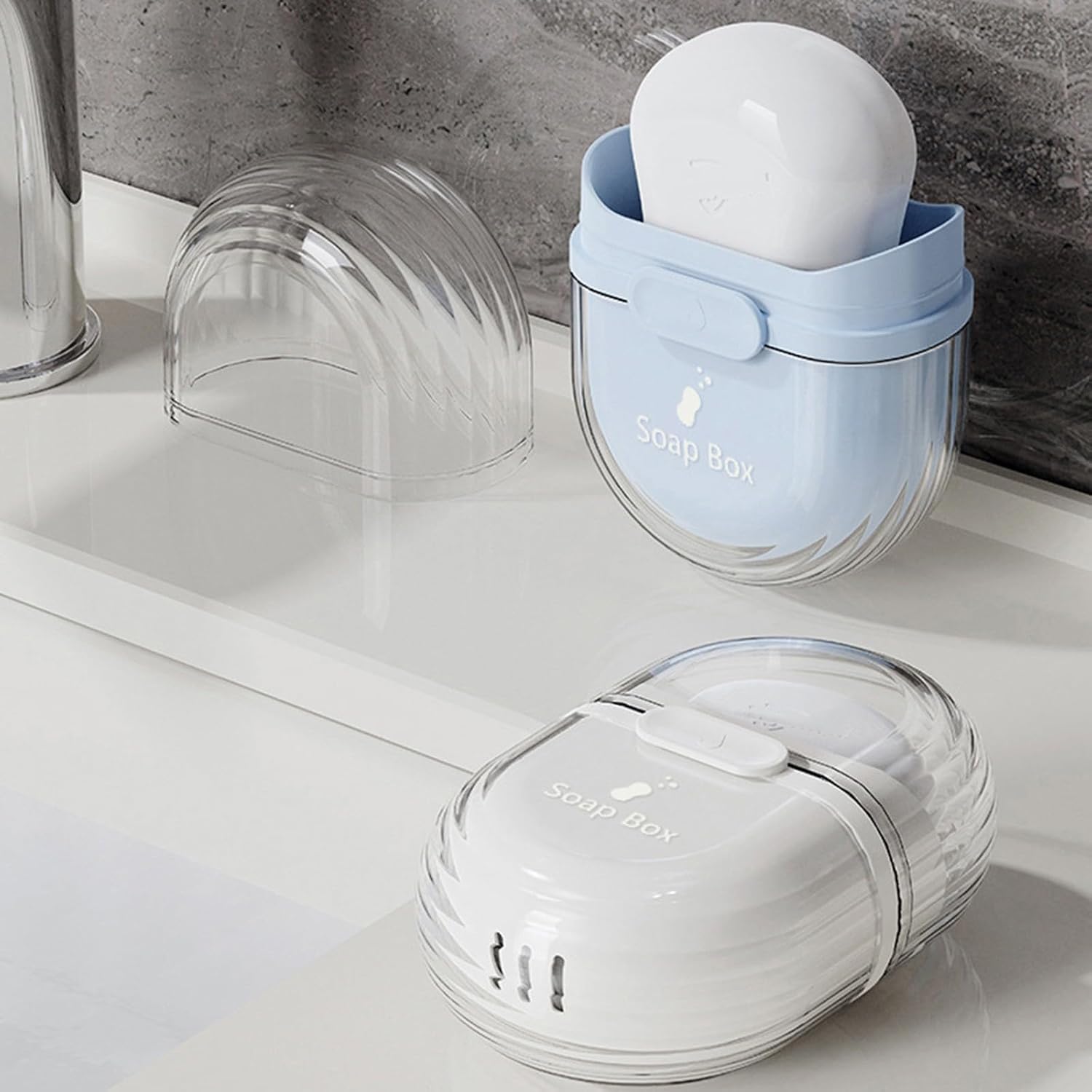Bar Soap Travel Case with Lid and Draining Layer