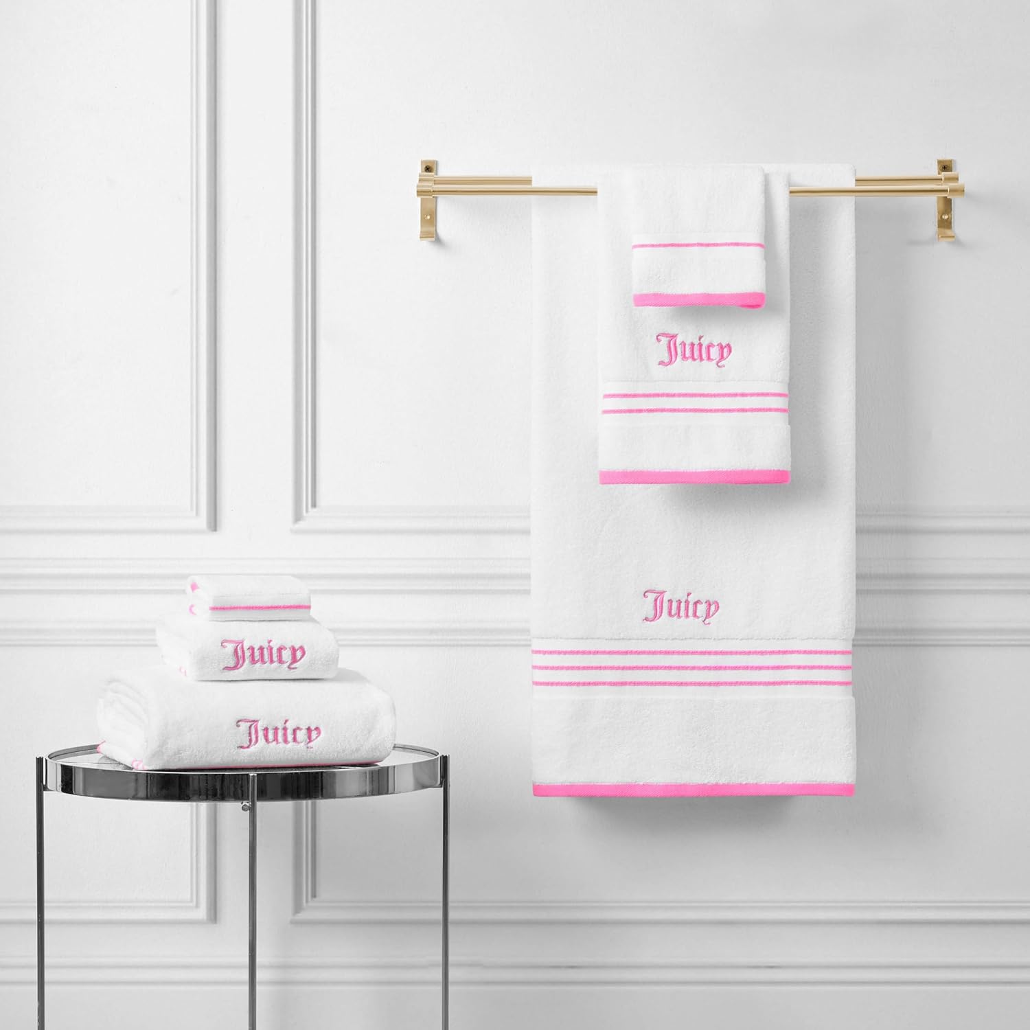 Juicy Couture Neon Border Bath Towel Set 6-Piece 1