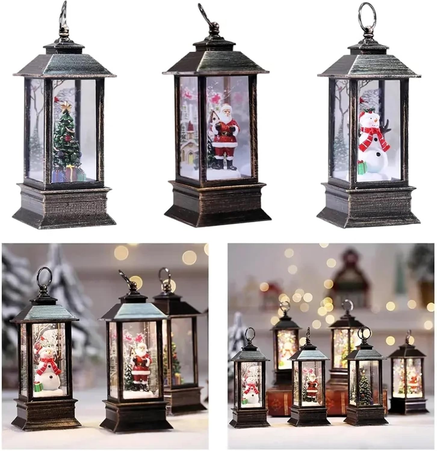 Christmas Glitter Lantern LED Glow Accent Light