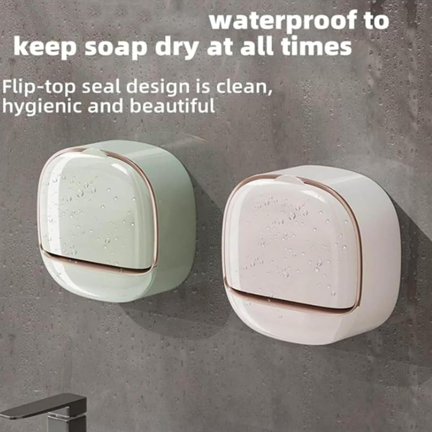 Travel Soap Dish Wall Mount Holder with Flip Lid 1