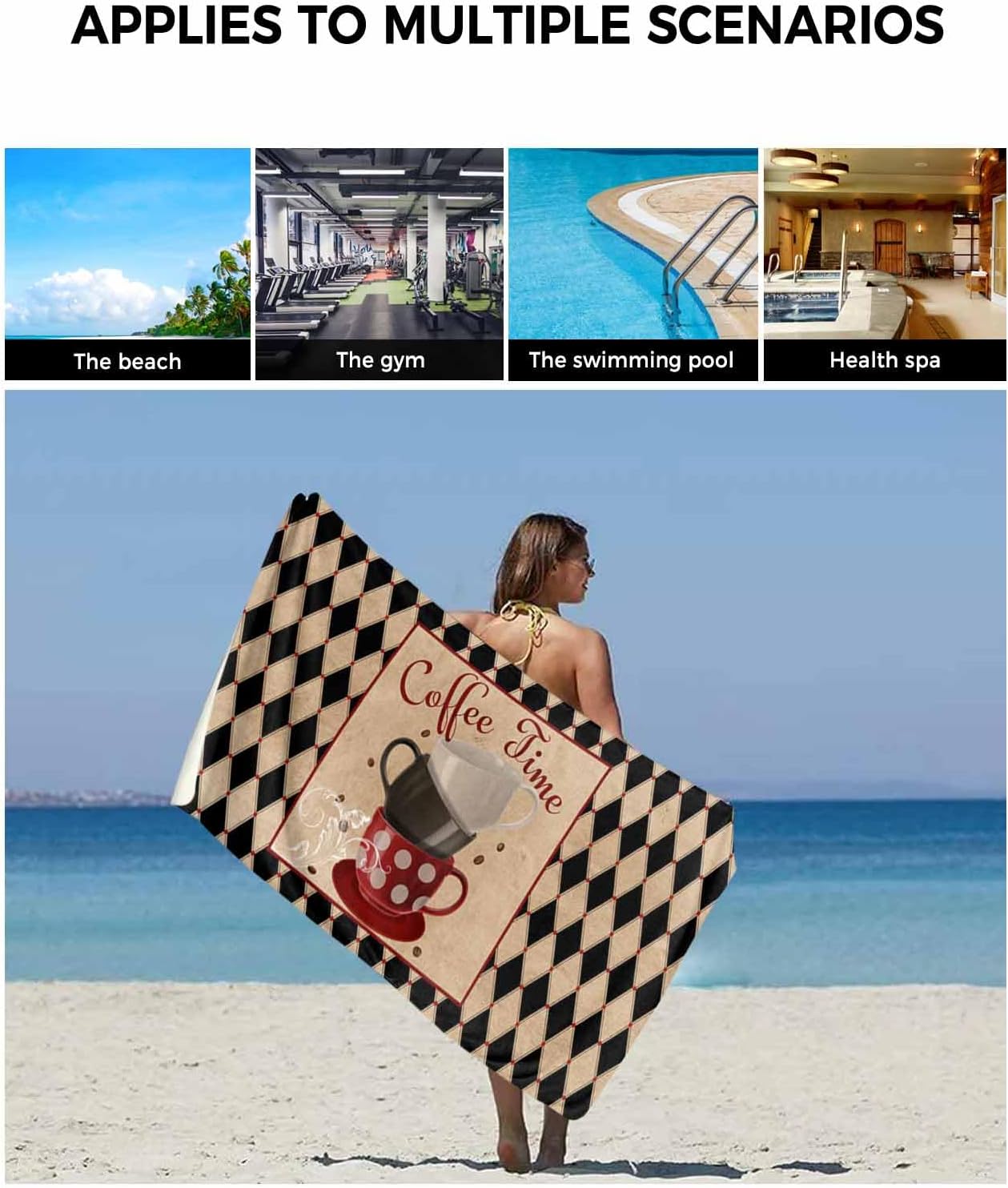 Chees D Zone Retro Diamond Plaid Bath Towel Set