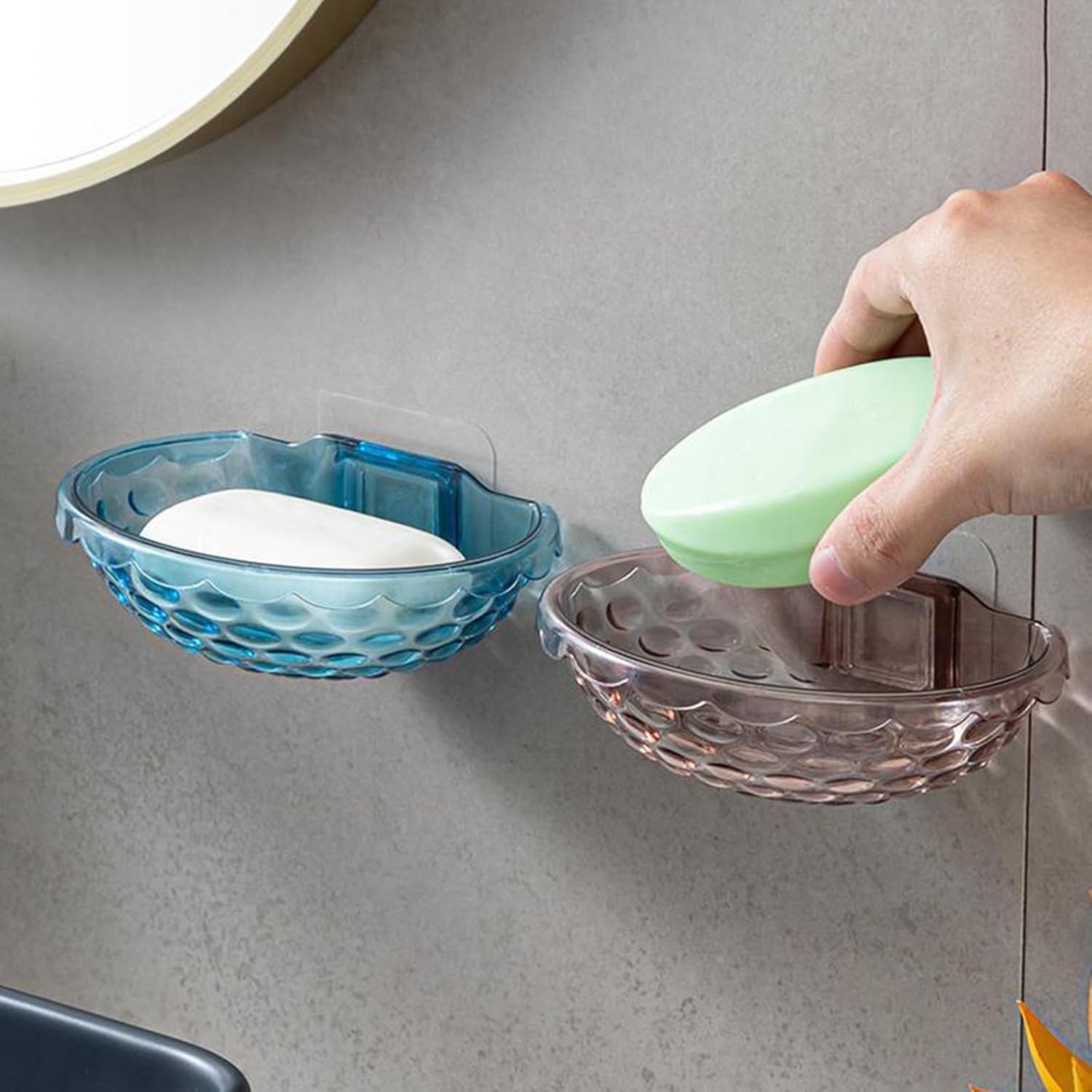Wall Mounted Soap Holder No Drilling Self Adhesive Kitchen Bathroom Rack