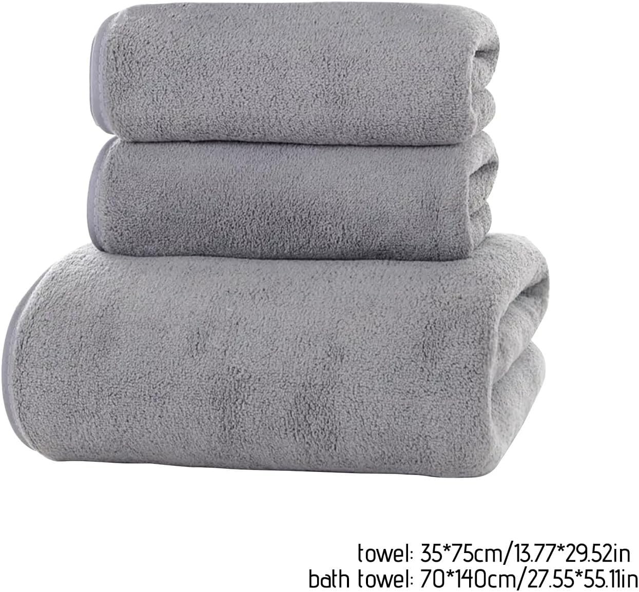 Soft Linen 3-Piece Towel Set Gray