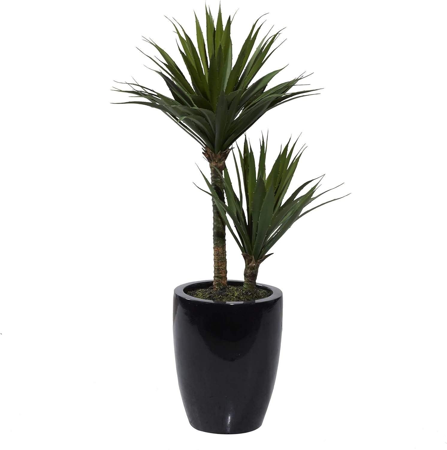 Deco 79 Artistic Artificial Dracaena Plant with Black Fiberglass Pot