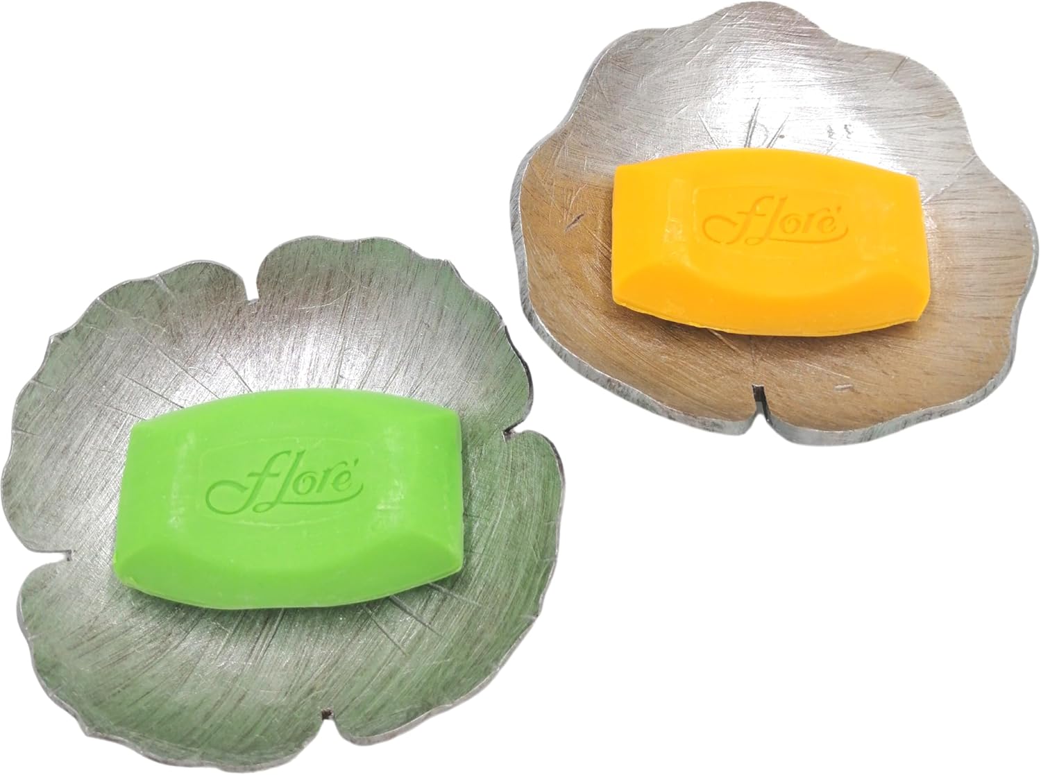 Coconut Shell Soap Dish with Silver Decor