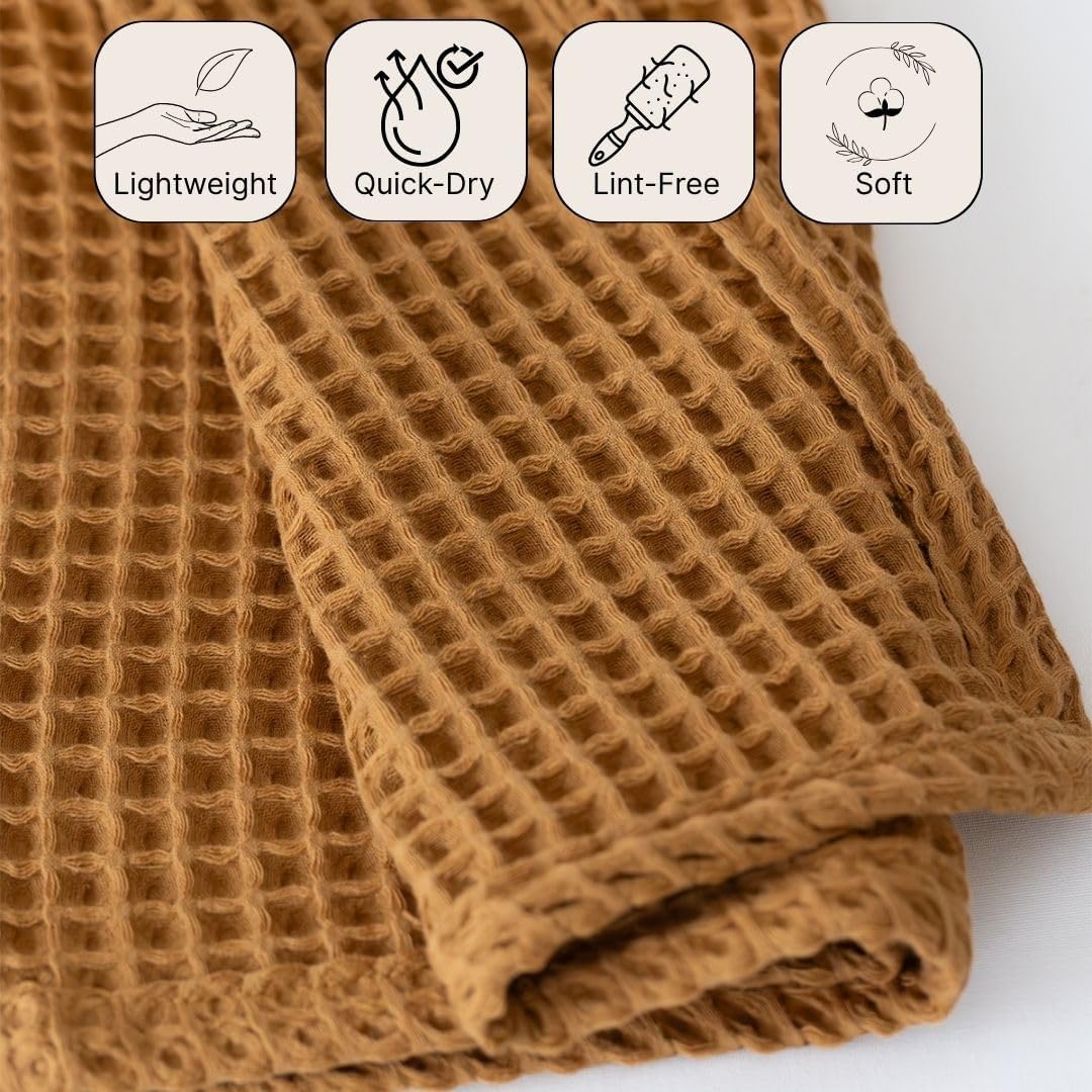 Viva Maison Waffle Bath Towels Set of 2 Extra Large