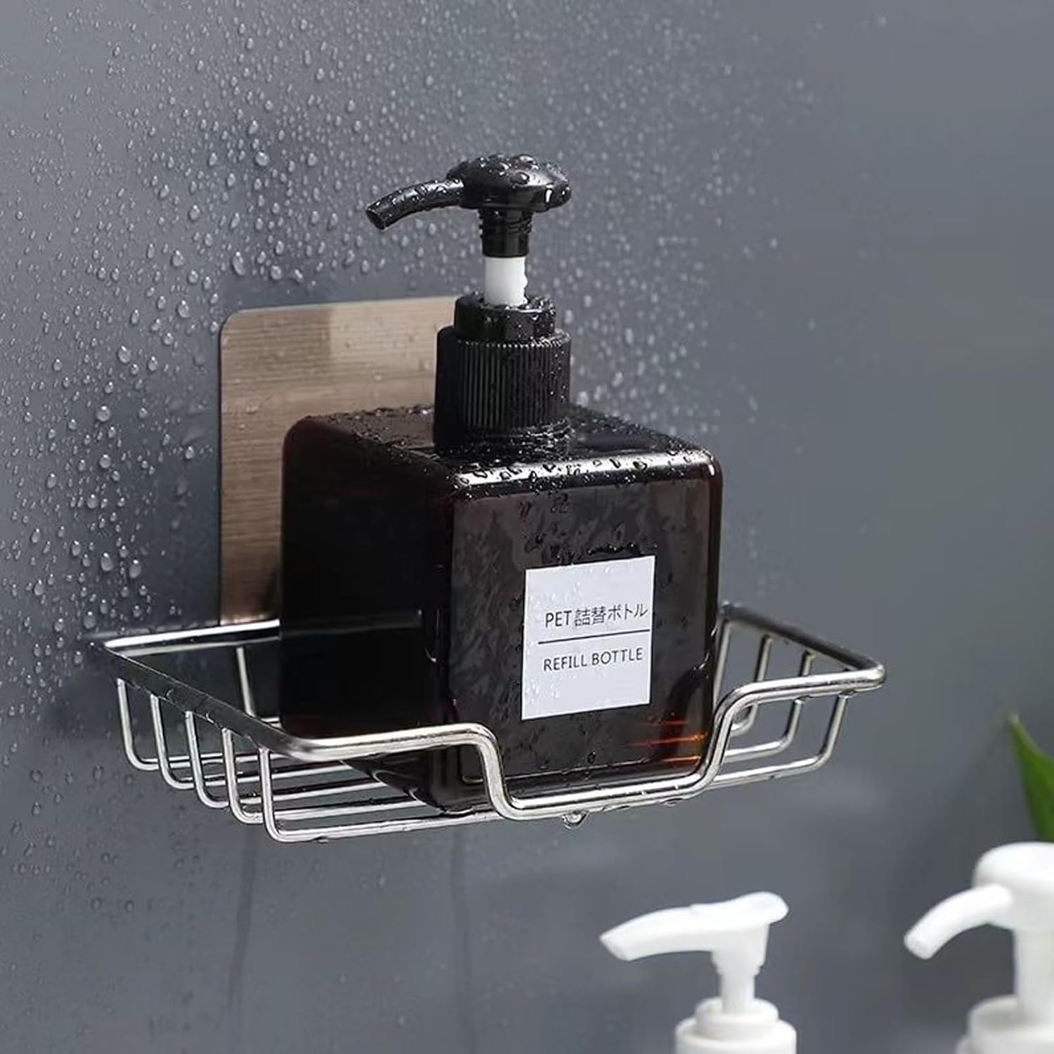 2-Pack Stainless Steel Soap Dish Holder with Self-Adhesive Hooks