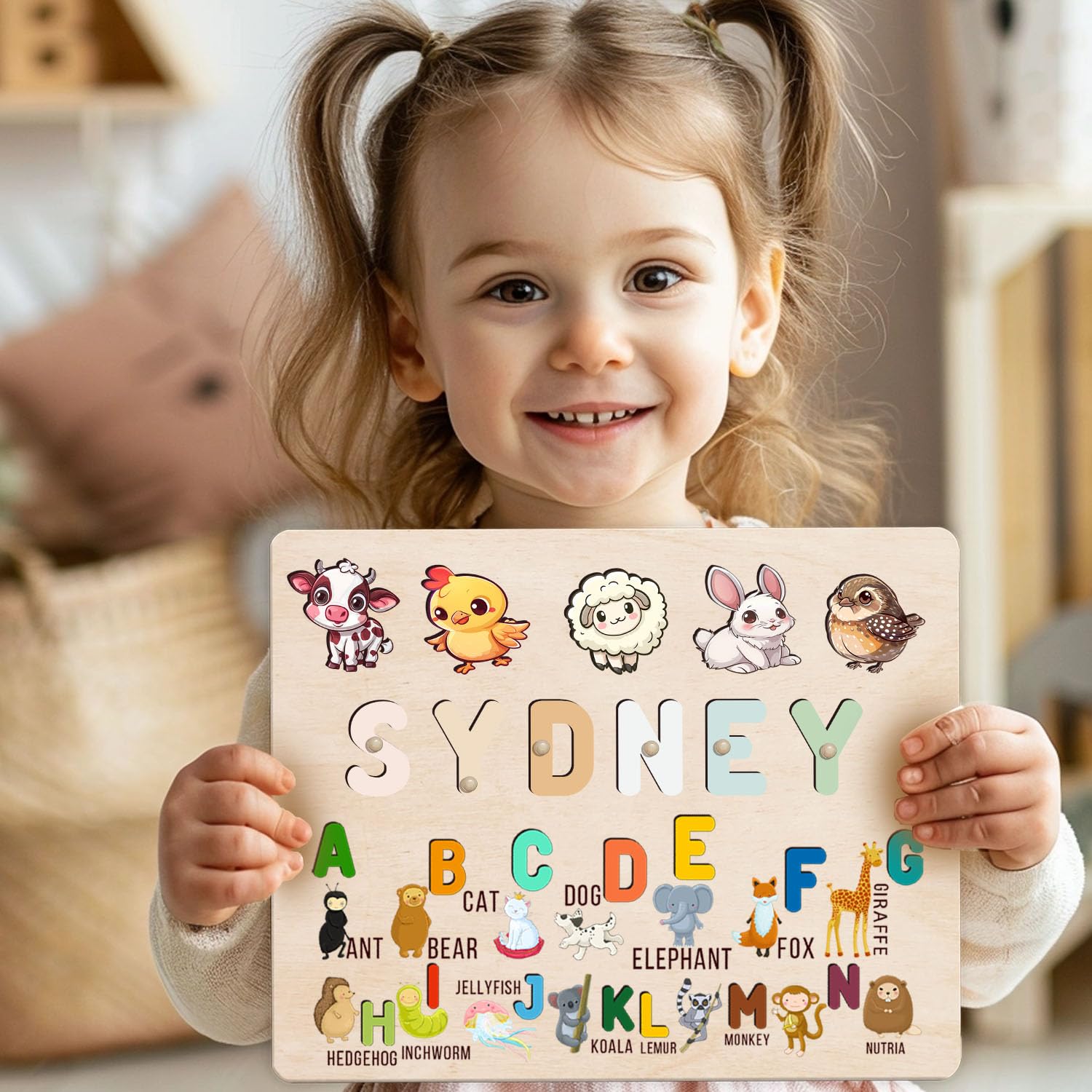 Personalized Wooden Name Puzzle for Toddlers 1