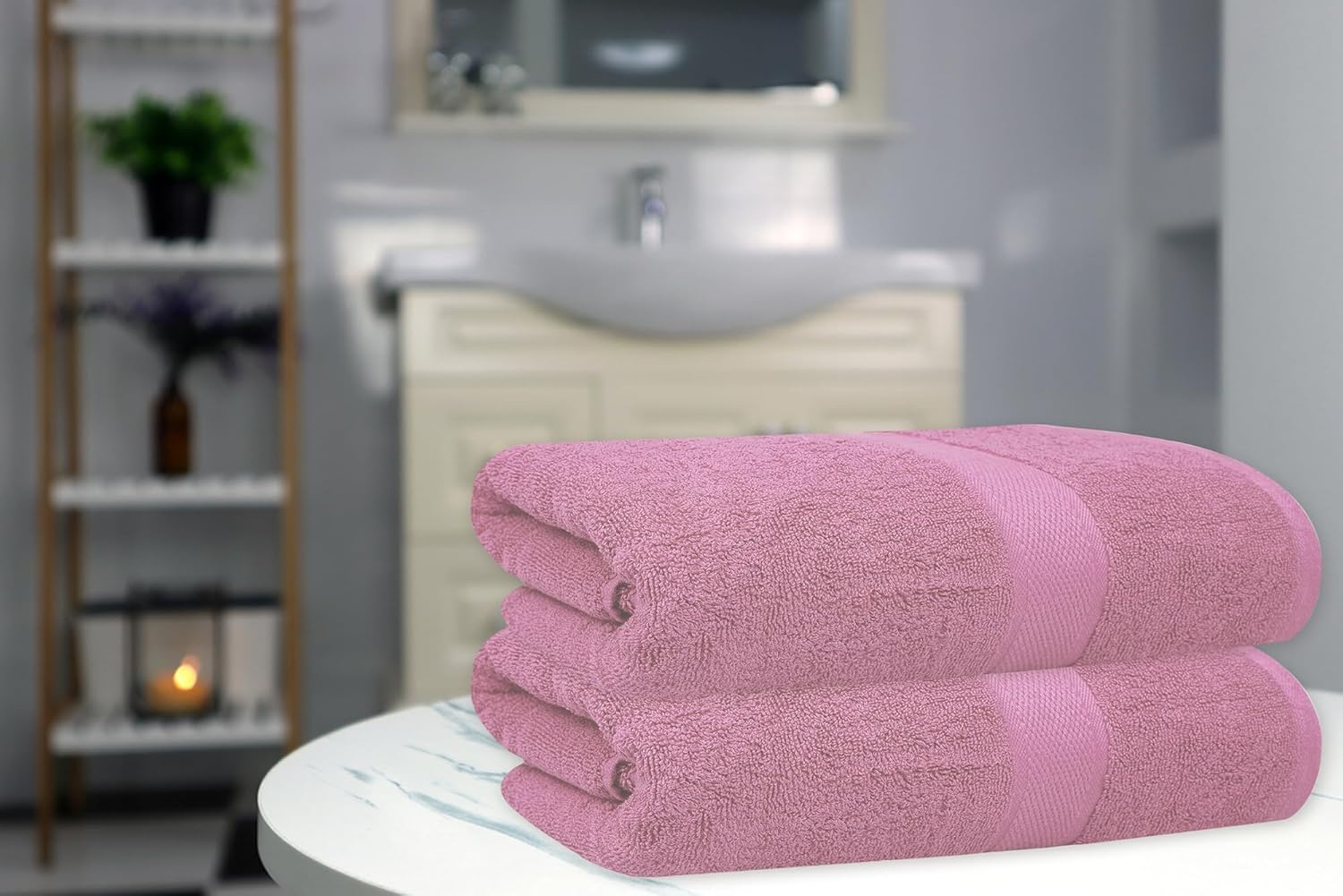 Lenenz 4 Pack Premium Cotton Bath Towels - Ultra Soft Quick-Dry Durable 27x54