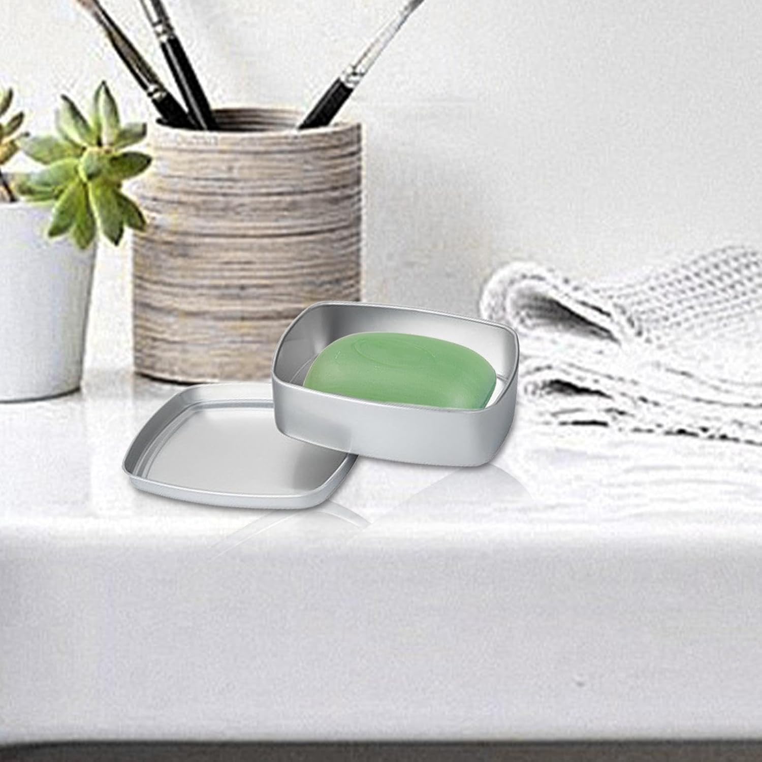 Ynnhik Aluminum Soap Dish 150ml Leakproof Travel Case