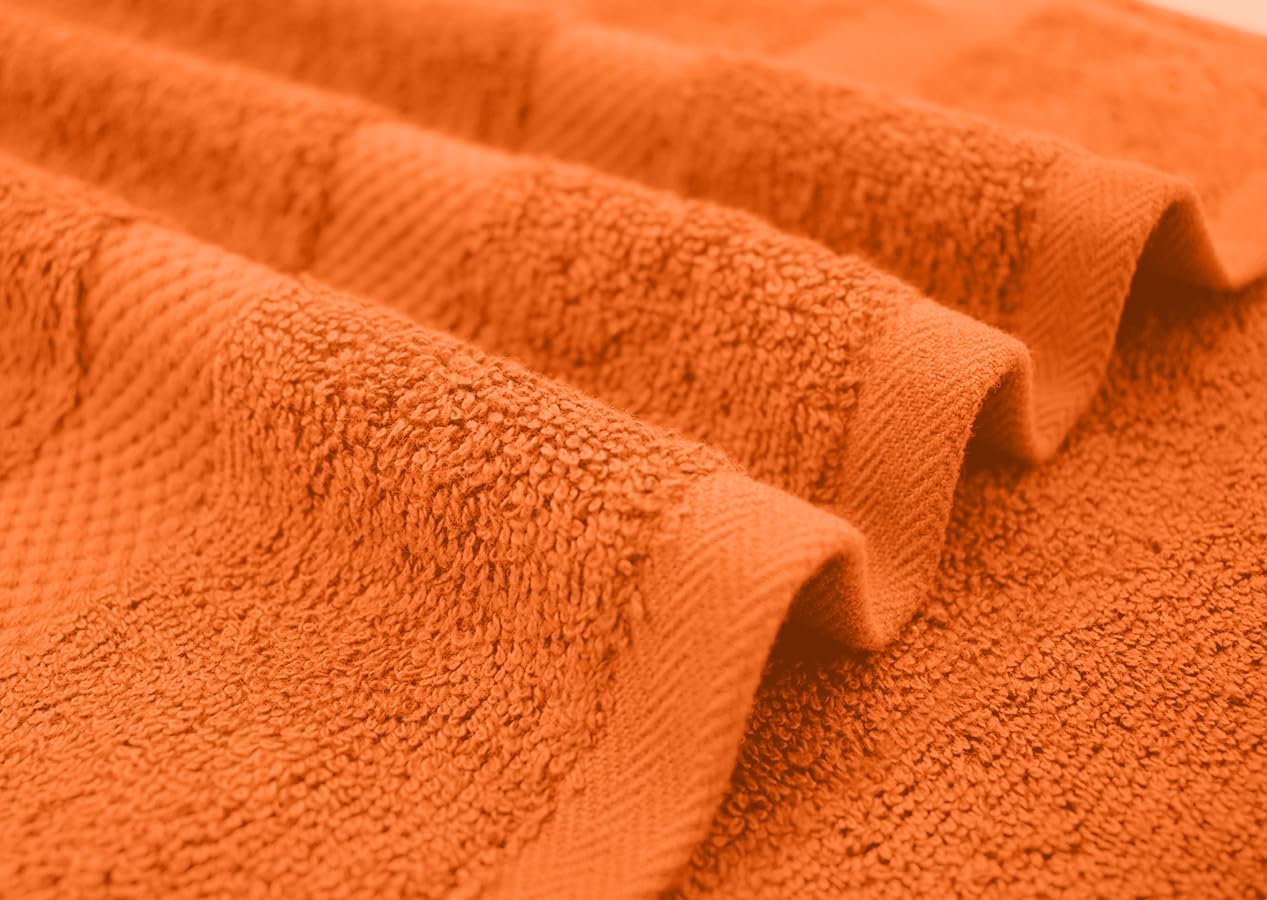 DAN RIVER 100 Cotton Bath Towels 27x54 4-Pack Orange