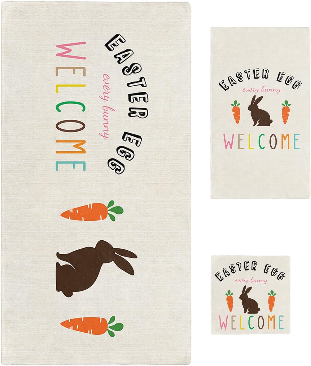 Chees D Zone Easter Bunny Carrot Bath Towel Set