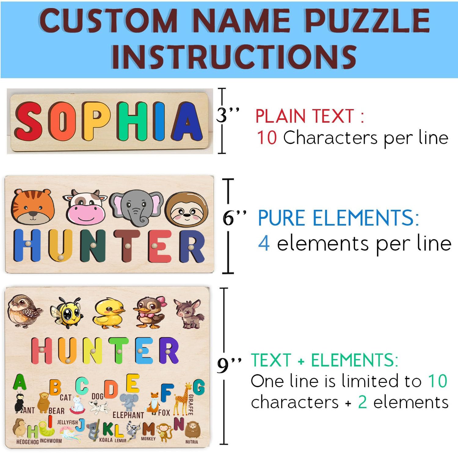 Personalized Wooden Name Puzzle for Baby Boy