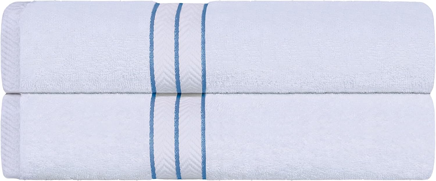 Superior Turkish Cotton Ultra-Plush 2-Piece Bath Towel Set Light Blue