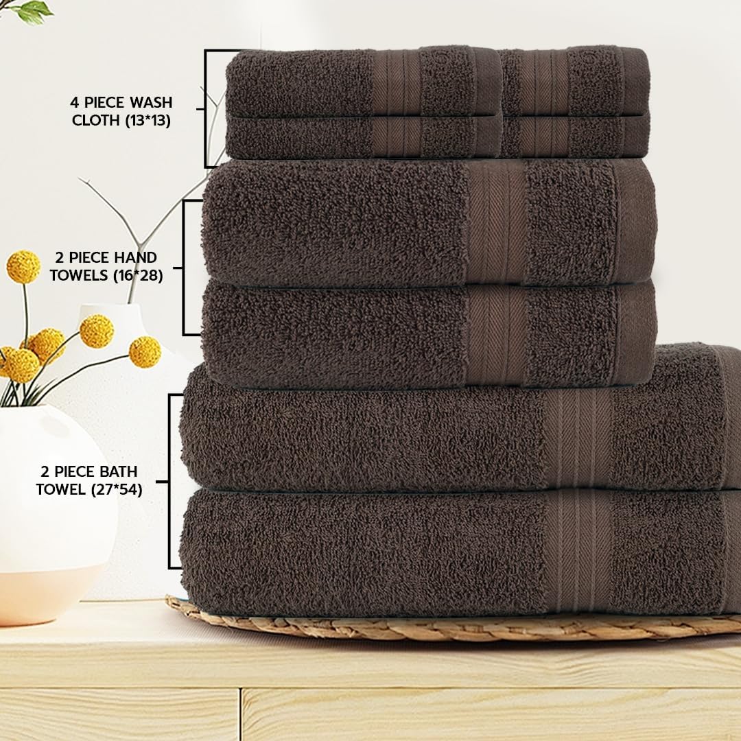 Textila 8-Piece Towel Set - Chocolate Brown 1
