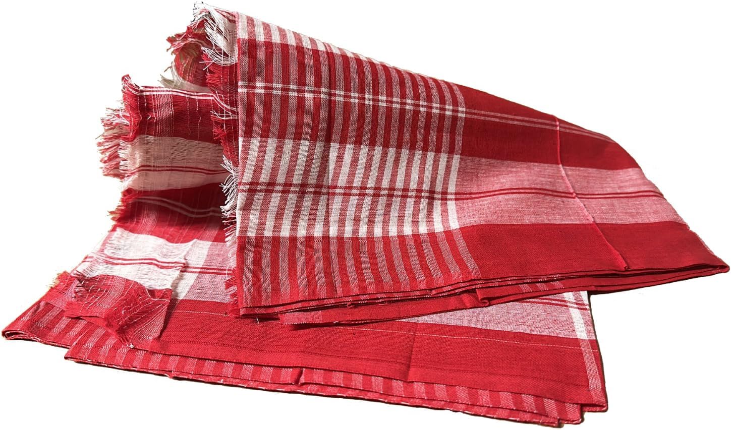 Light Weight Gamcha Bath Towel - Red