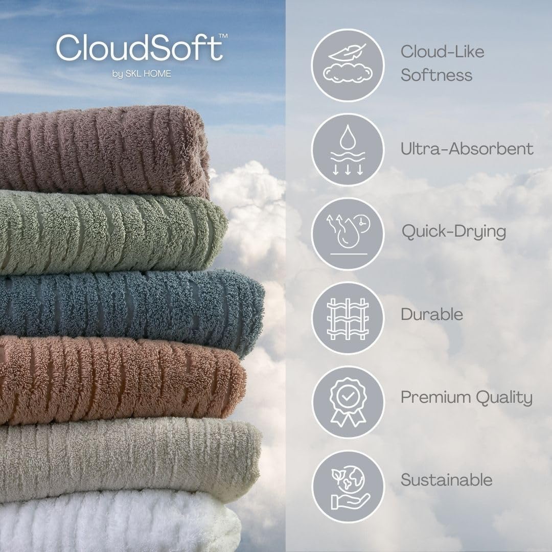 SKL Home CloudSoft Cotton Luxury Bath Towel - Soft Plum