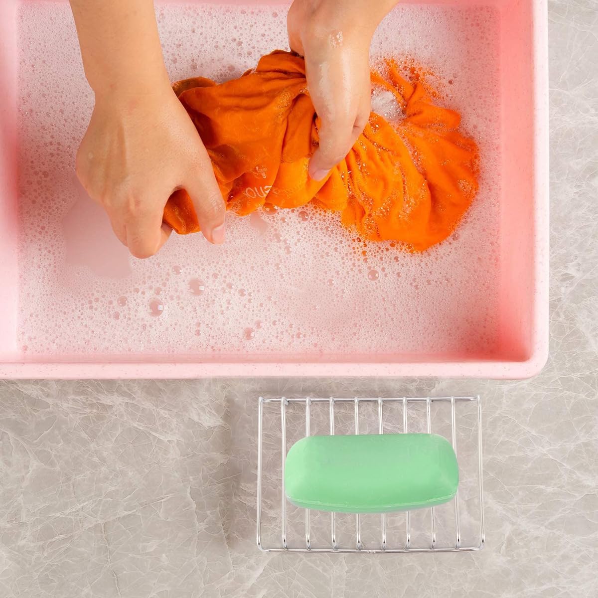 Amosfun Stainless Steel Soap Dish with Drain