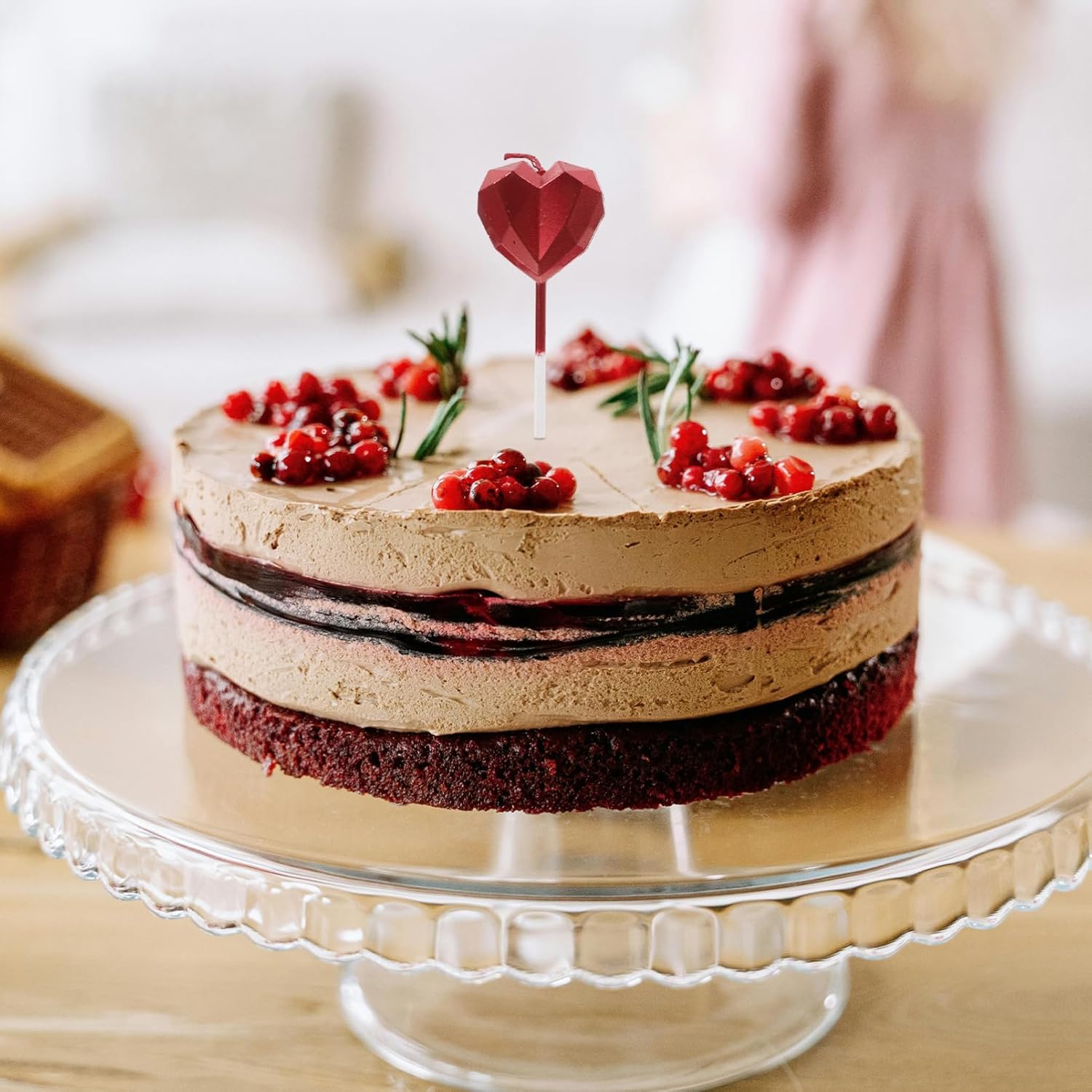 Happy Birthday Candles 8 Pcs Heart Shape for Cake and Wedding