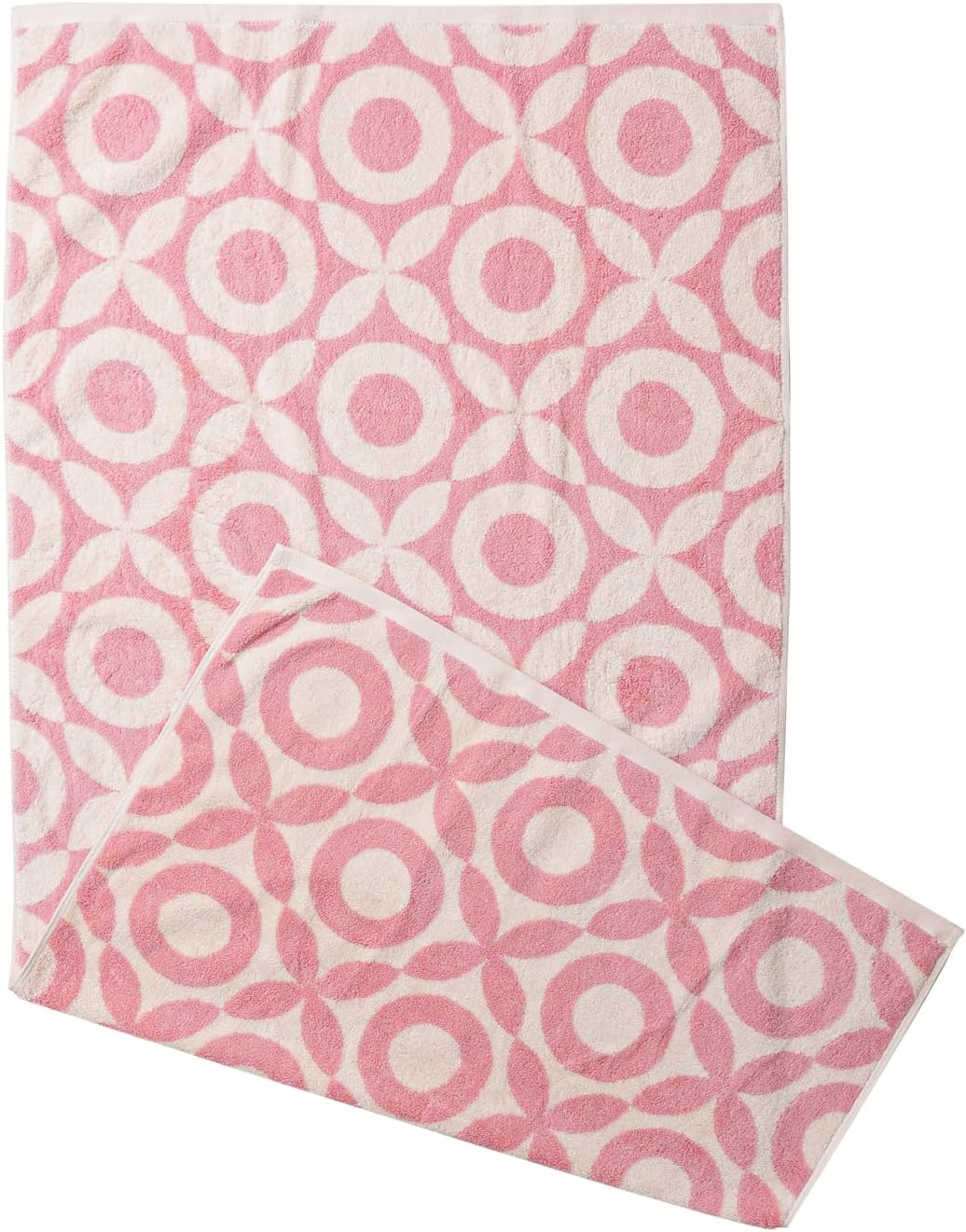 OX Pink Bath Towels Set of 2 Cotton 27x55 Inch