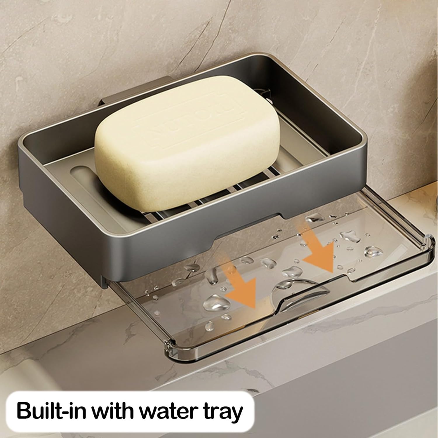 Wall-Mounted No-Punch Soap Box with Suction Cup