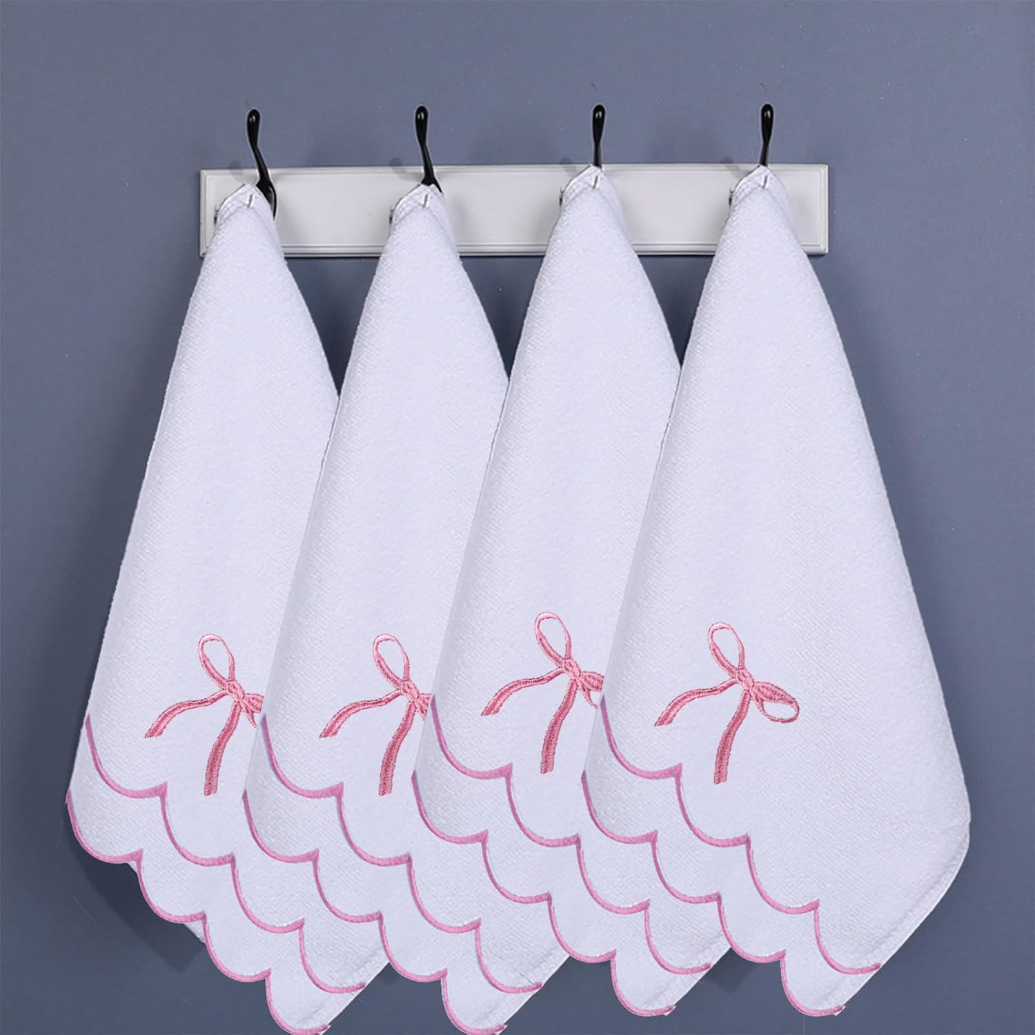 4 Set Cute Blue Coquette Bow Towels Set