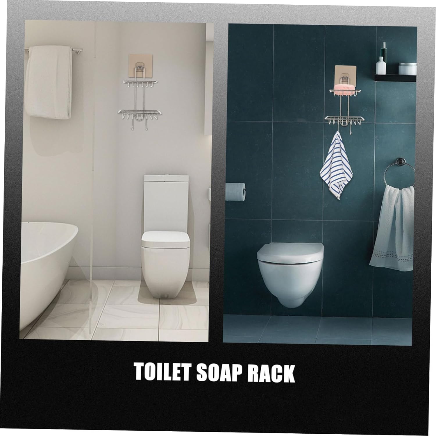 LIFKOME Double-Deck Wall Mount Soap Holder 1