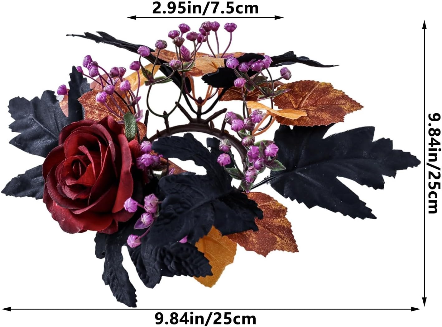 VIVIANYO HD Halloween Candle Wreath Red