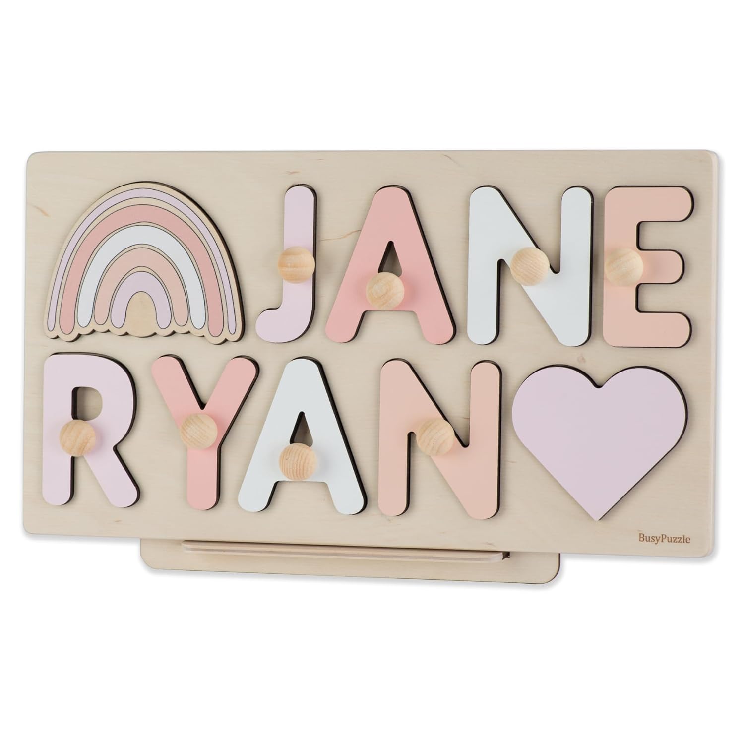 Personalized Wooden Name Puzzle with Pegs for Baby