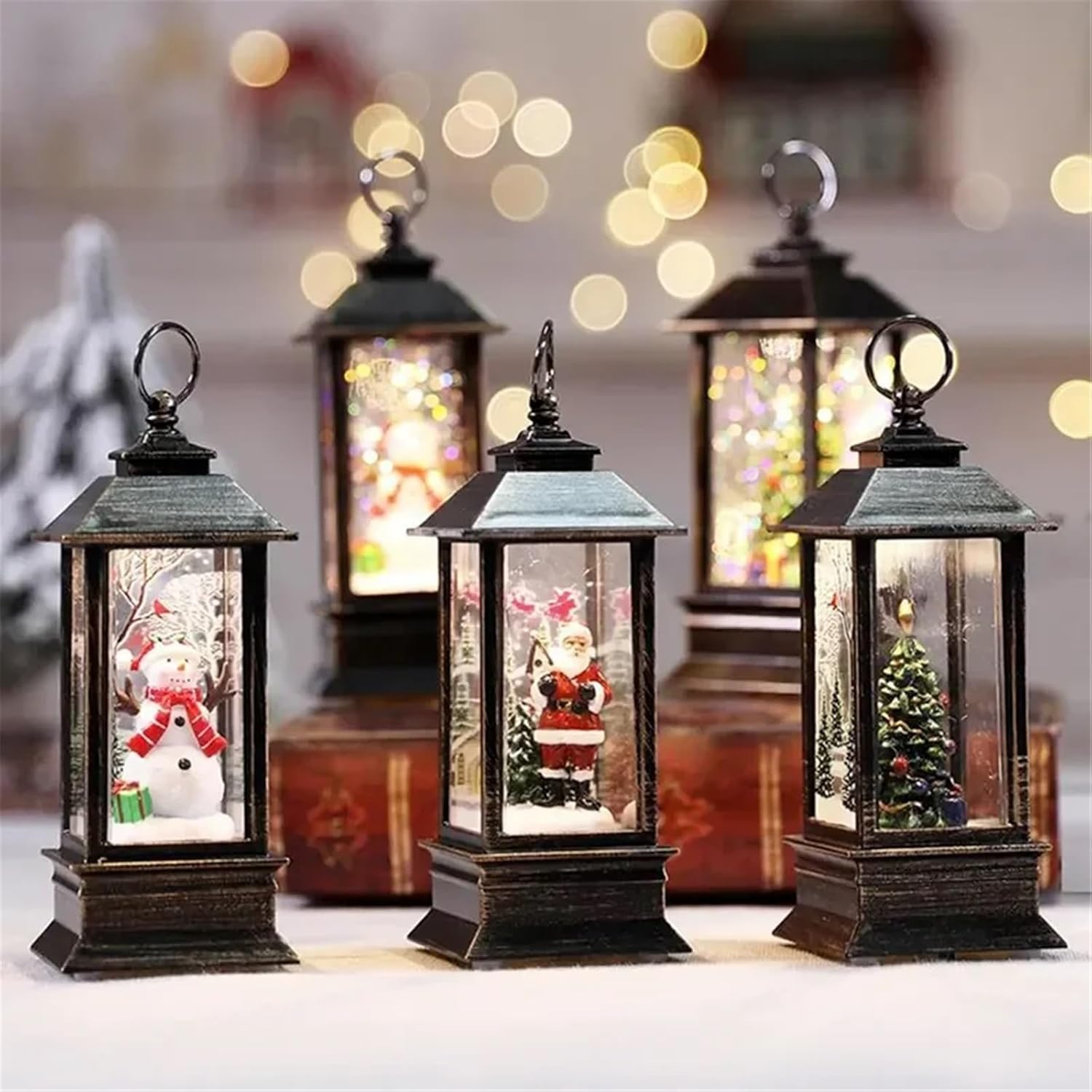 Christmas Glitter Lantern LED Glow Accent Light