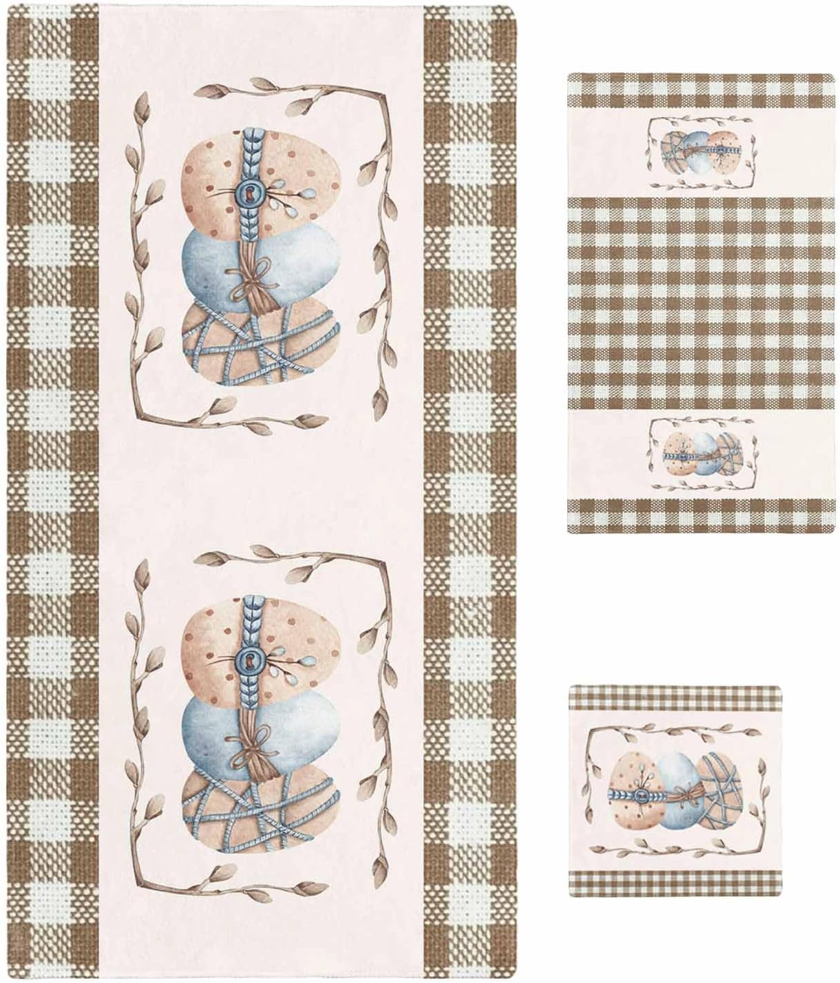 Chees D Zone Retro Easter Egg Leaves Cotton Bath Towel Set