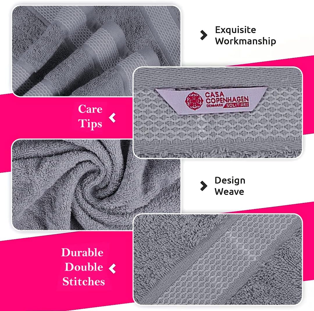 CASA COPENHAGEN Grey Violet Turkish Towel Set 6 Piece