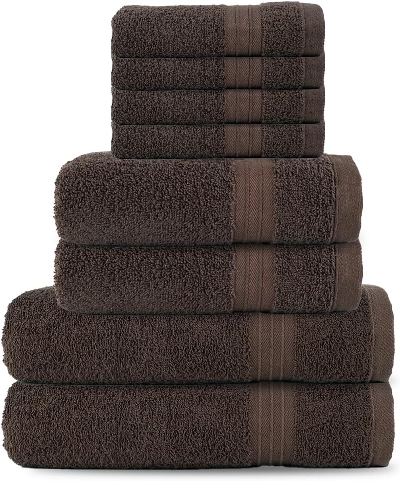 Textila 8-Piece Towel Set - Chocolate Brown 1