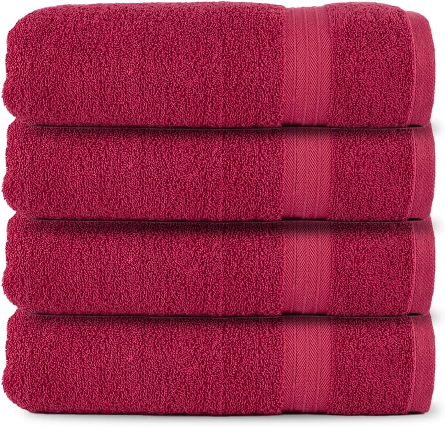 Textila Bath Towels - 30x60 Inch Pack of 4 1