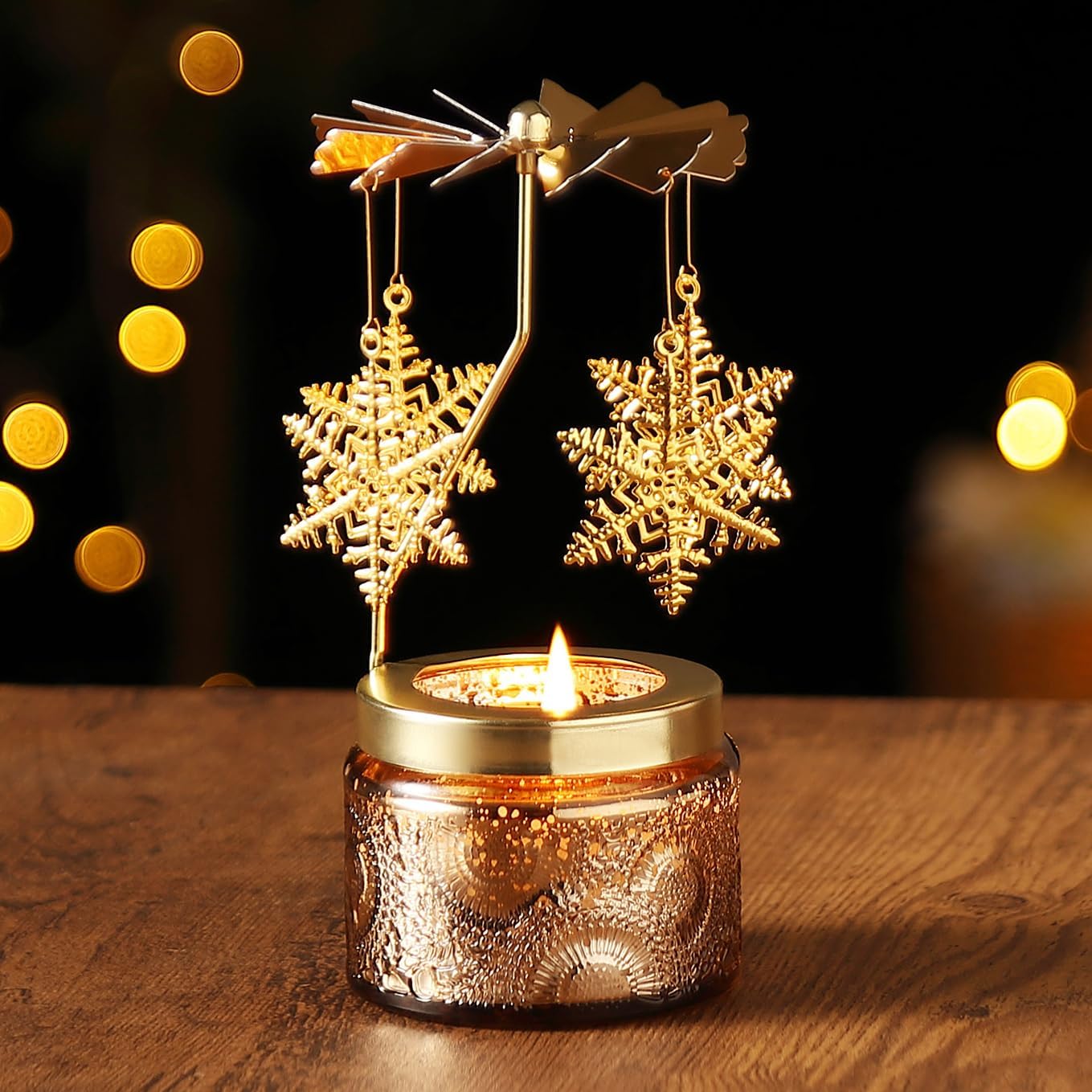 DAISRED Rotatable Scented Candle with Snowflake Design