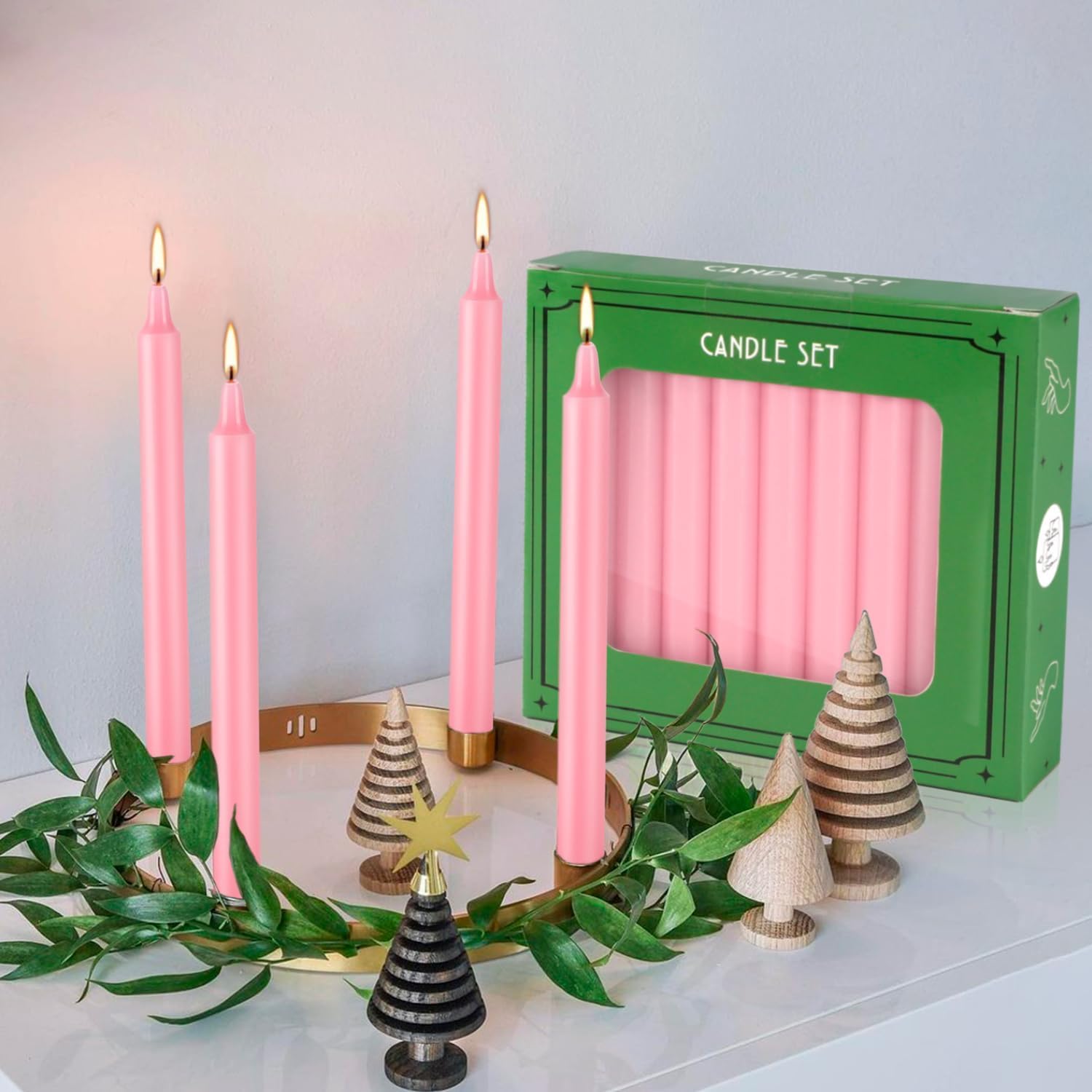 YOROXRG Set of 40 Pink Spell Chime Candles
