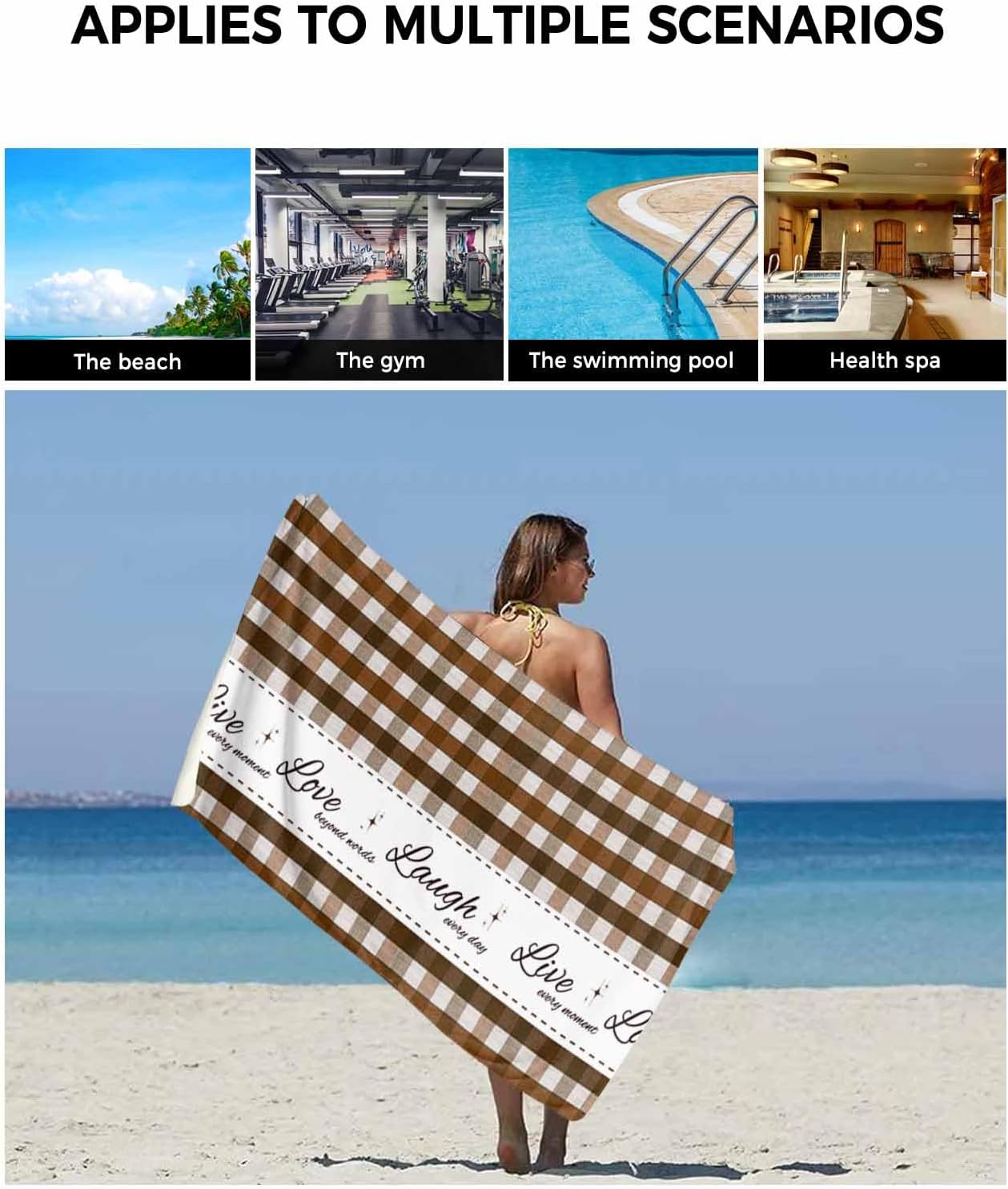 Chees D Zone Farm Stripe Retro Linen Bath Towel Set 1