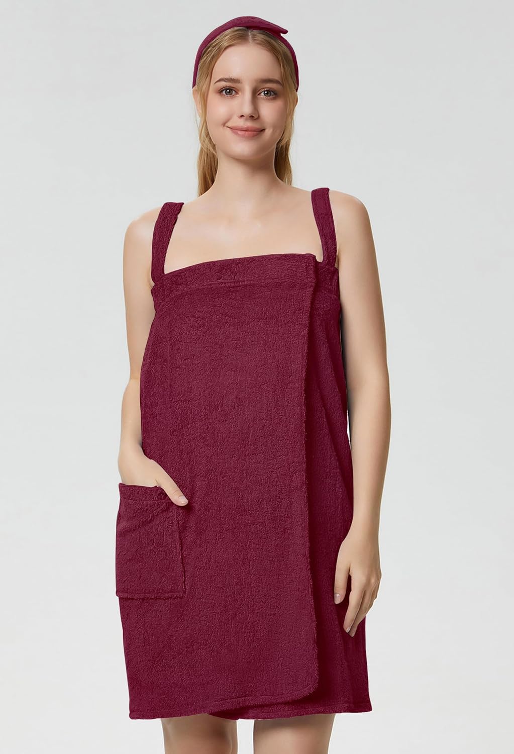SIORO Womens Spa Towel Wrap with Straps and Adjustable Closure