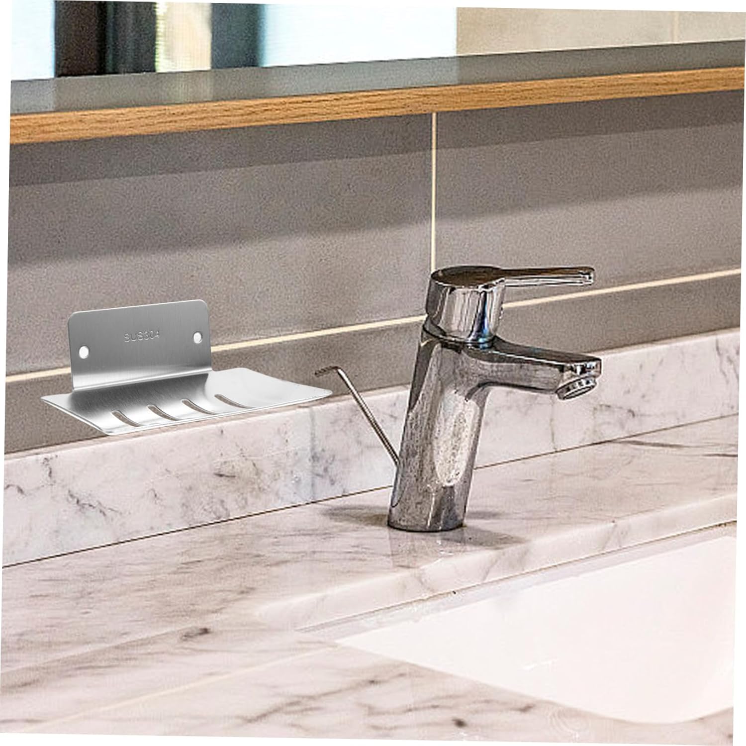 CONGARTENO Punch Wall Mount Soap Dish Silver Finish