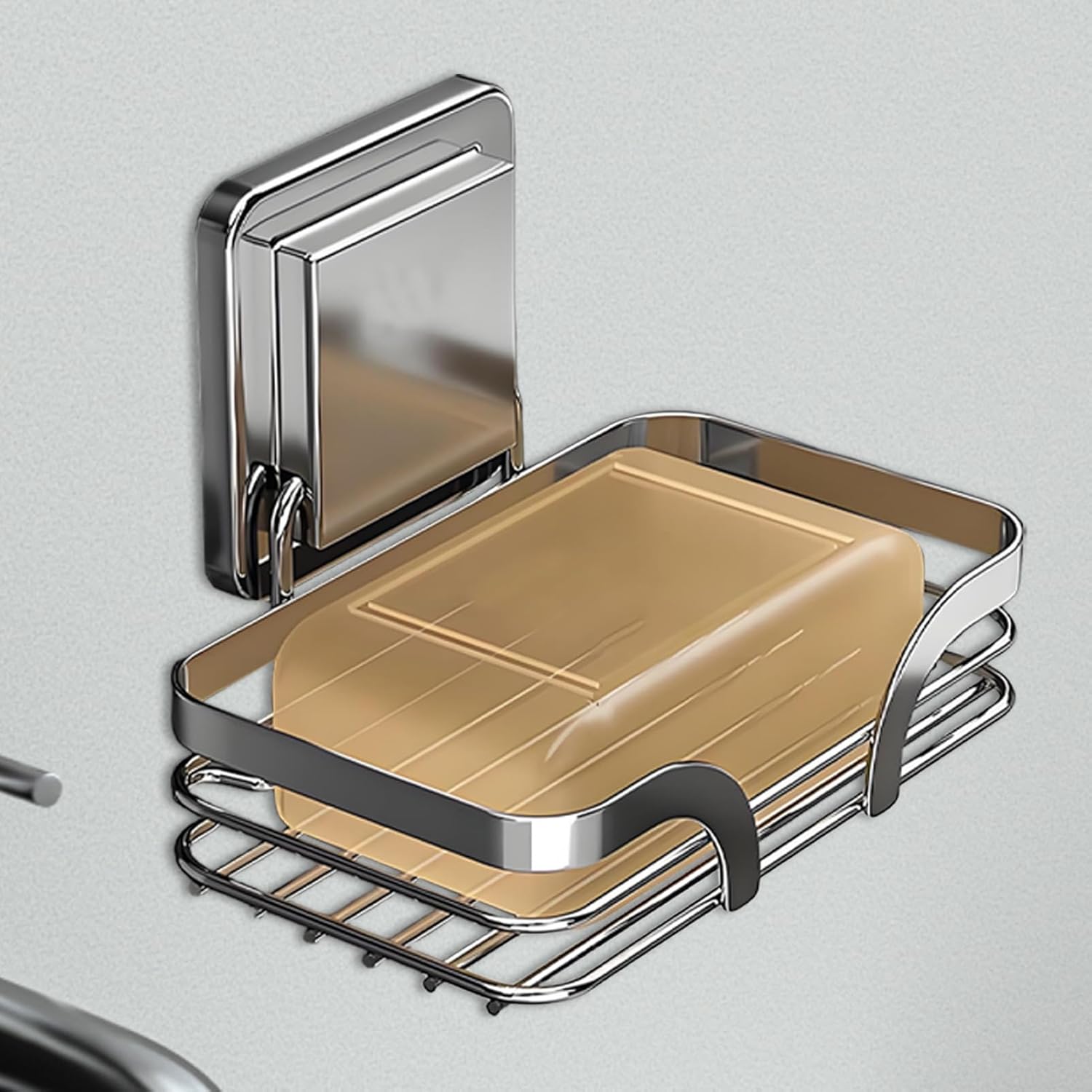 Suction Soap Holder with Hooks for Shower and Sink