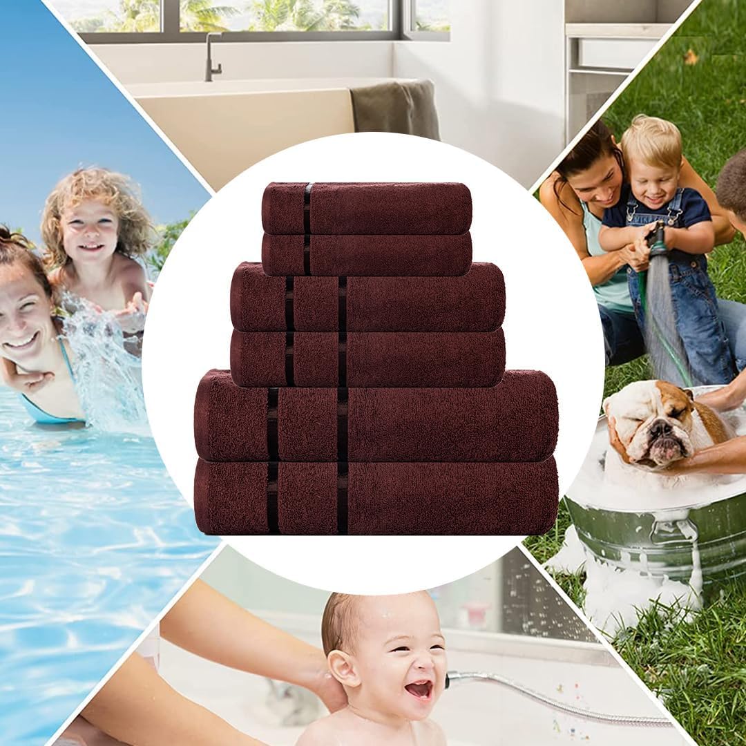 CASA COPENHAGEN Eternal 6-Piece Towel Set in Brown