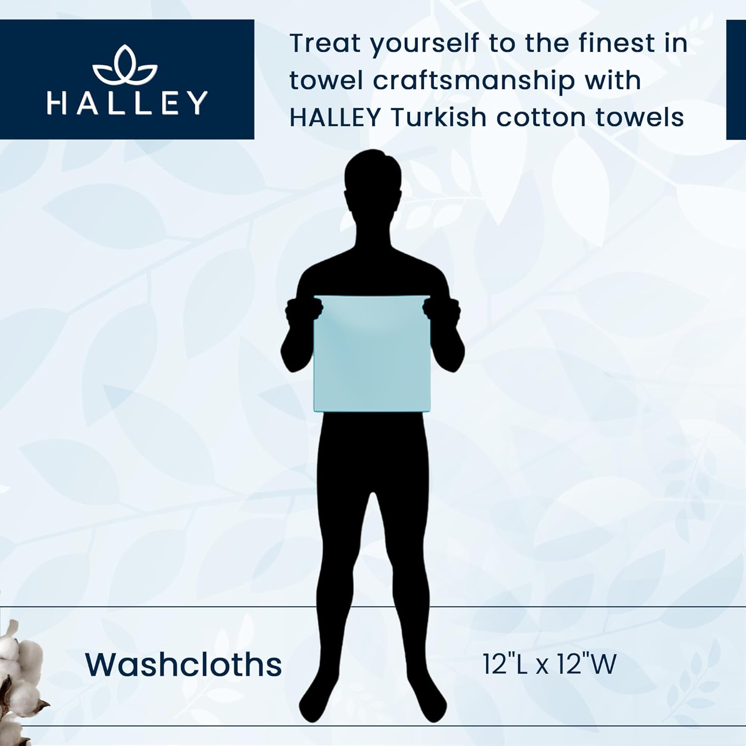 HALLEY Turkish 8 Pack Premium Bath Towels Set