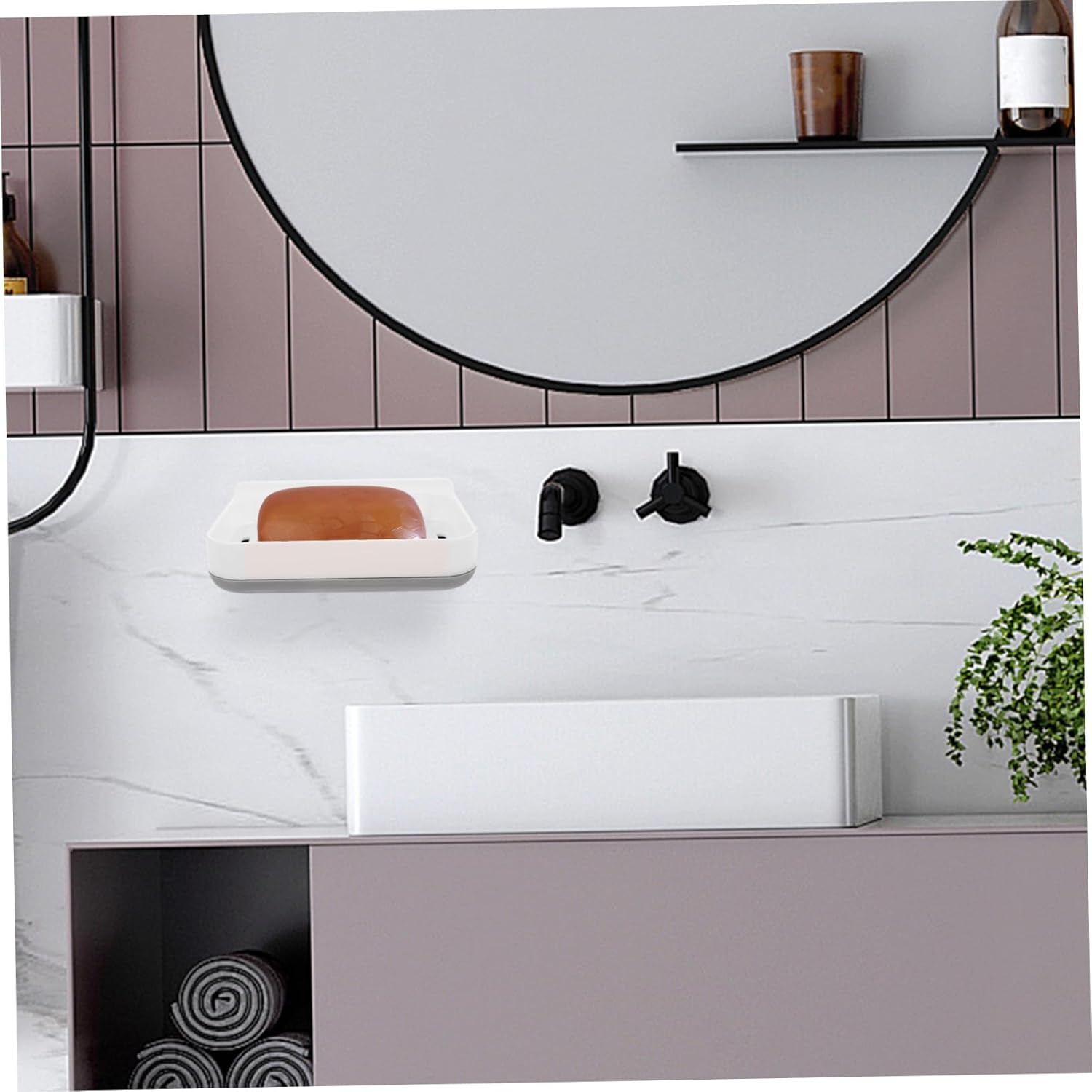 Luxshiny Bathroom Soap Holder Diatomite Tray