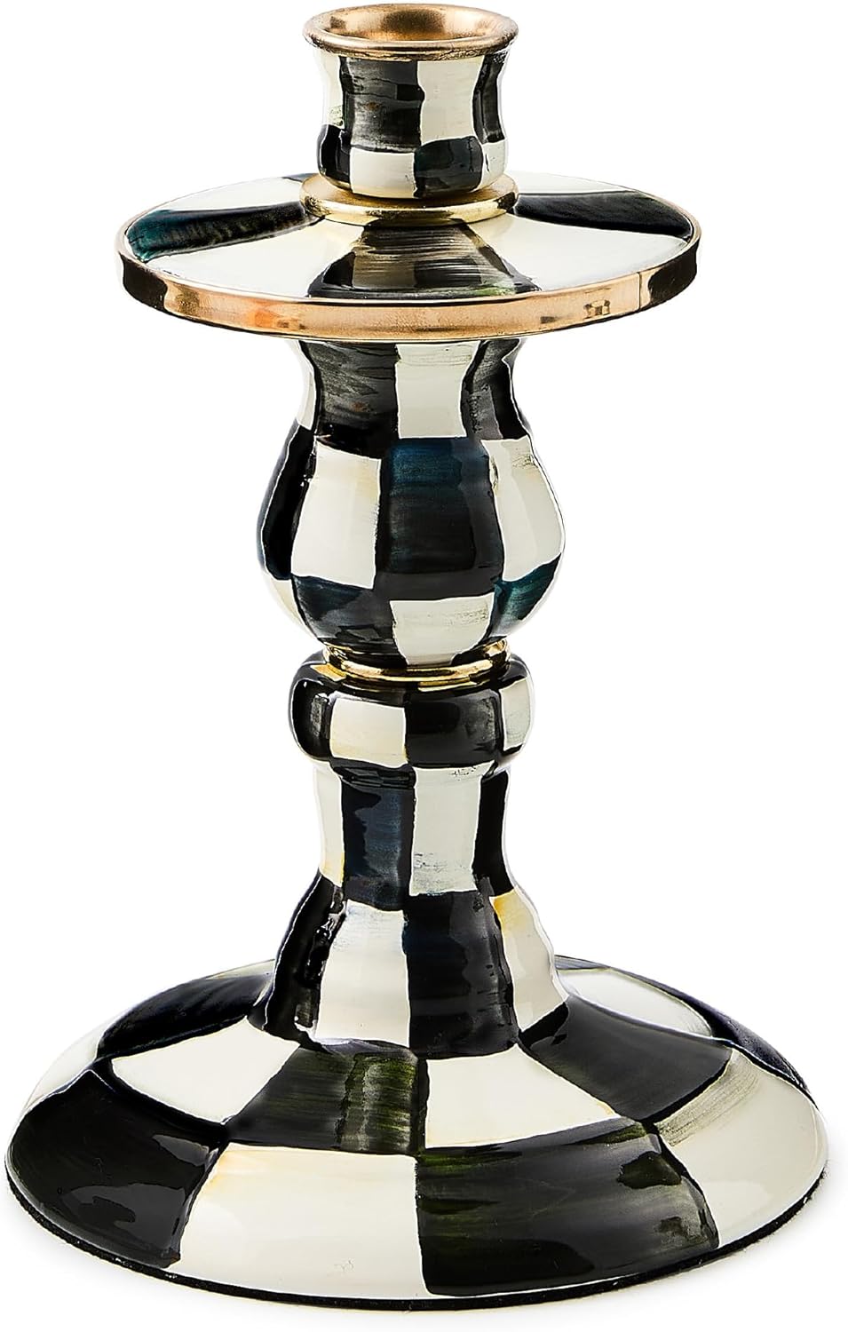 MACKENZIE-CHILDS Courtly Check Enamel Candlestick Holder 1