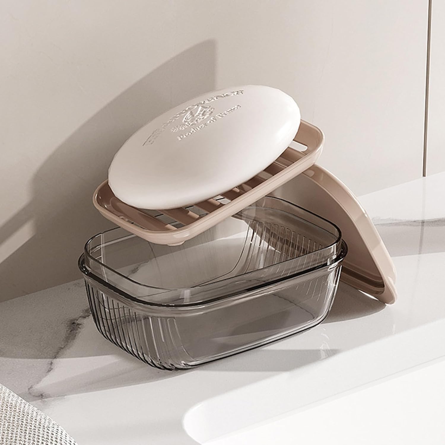 Lovskoo Leakproof Soap Case with Lid and Drainage Tray 1