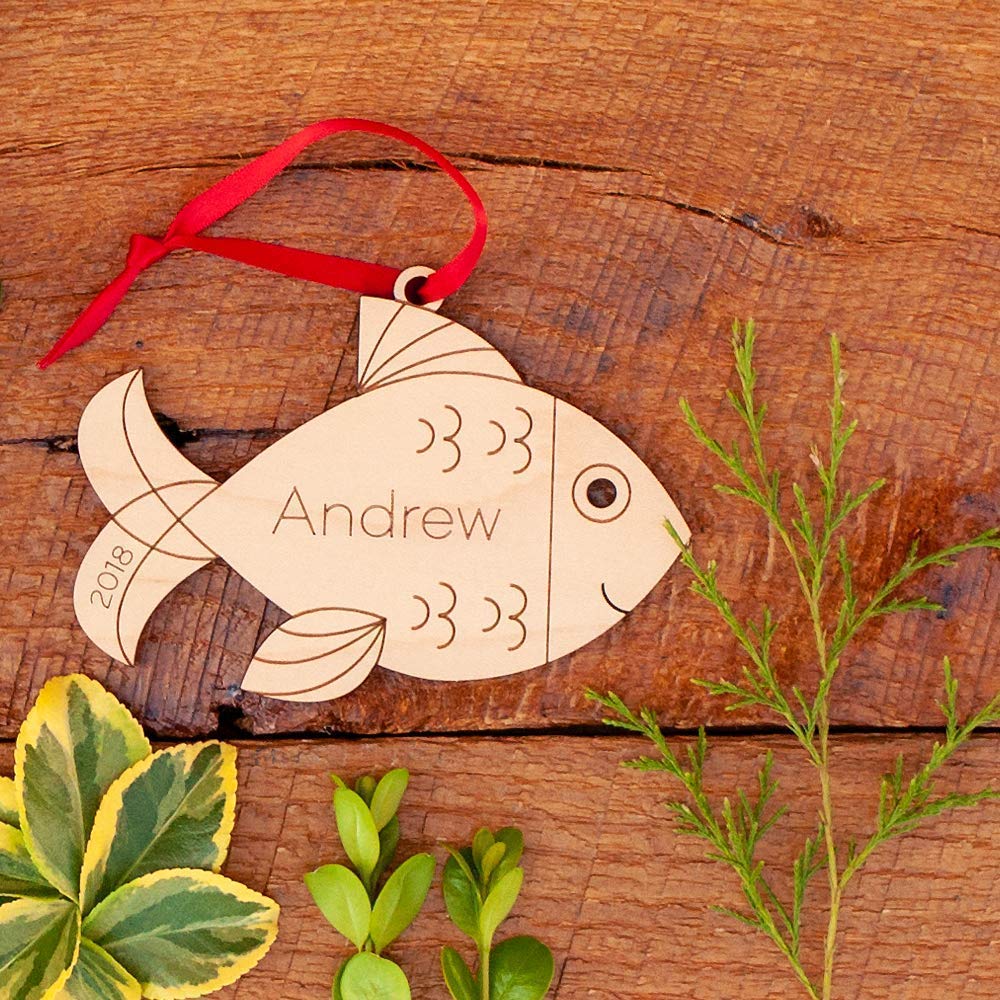 Graphic Spaces Personalized Babys First Christmas 2024 Wood Ornament