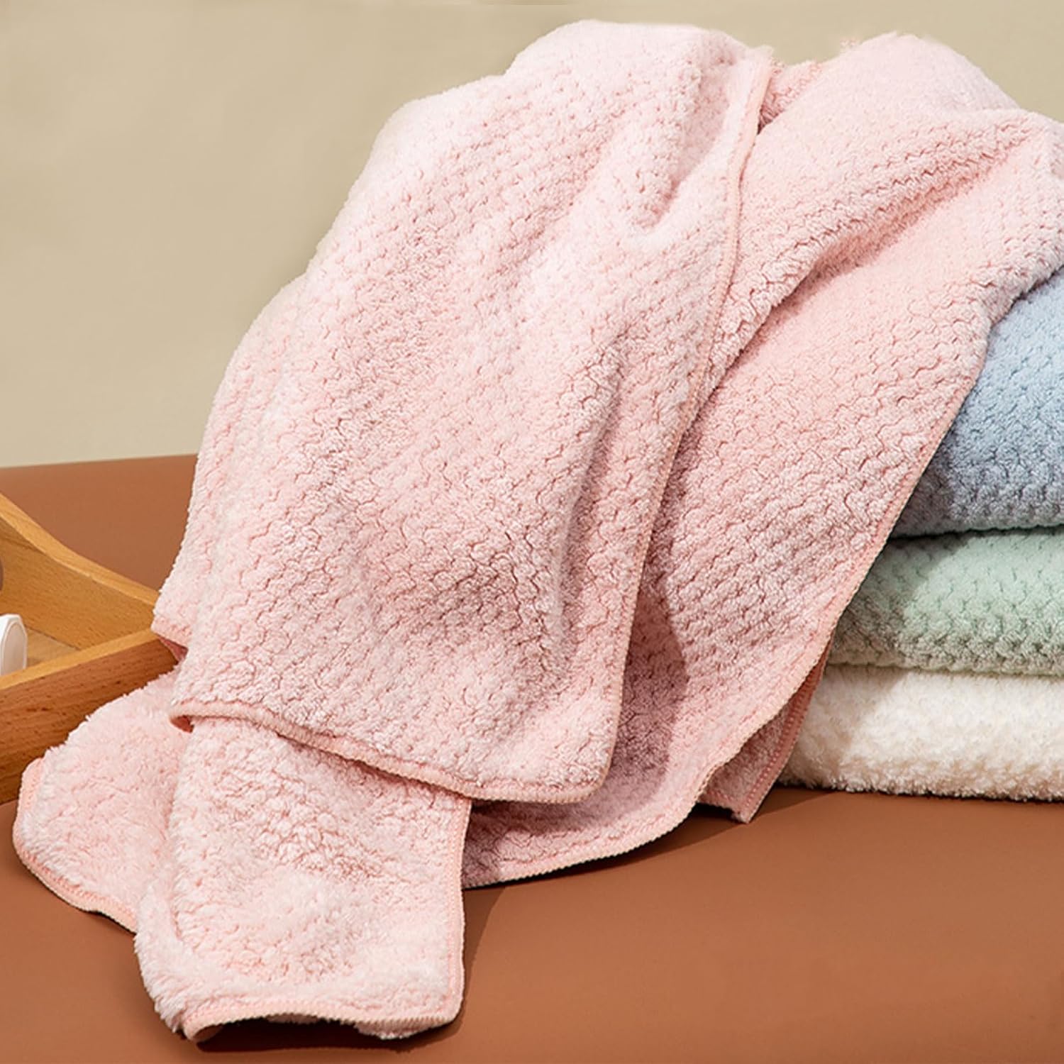 Wuwahold 2 Pack LightPink Bath Towels