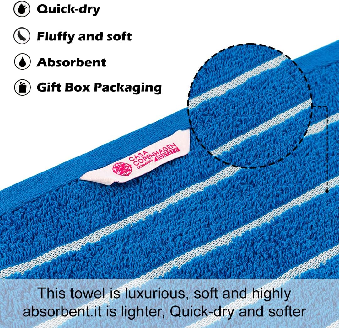 CASA COPENHAGEN 6 Piece Towel Set - Electric Blue 1